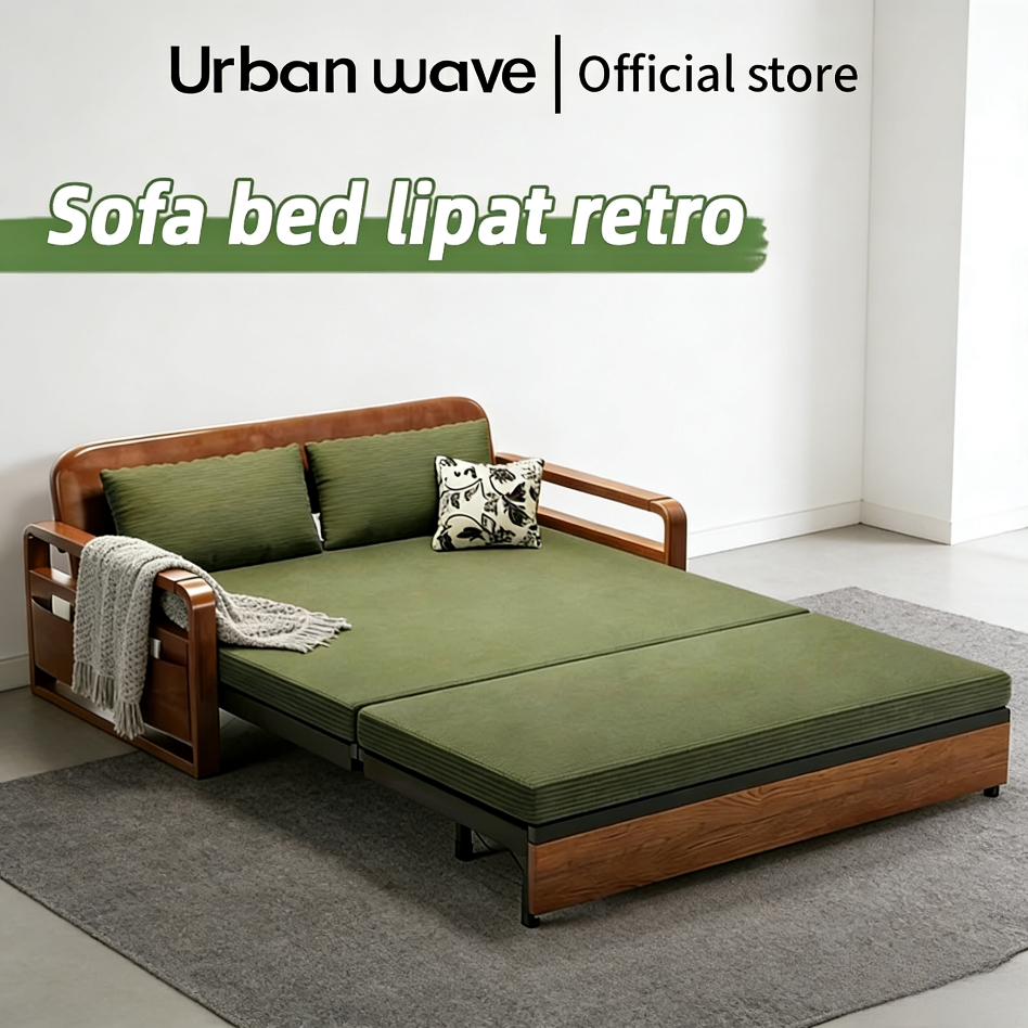 Sofa Minimalis Ruang Tamu Kecil Sofa Lipat Vintage Rangka Besi | Kursi Tidur Kain Kordoba Premium | 