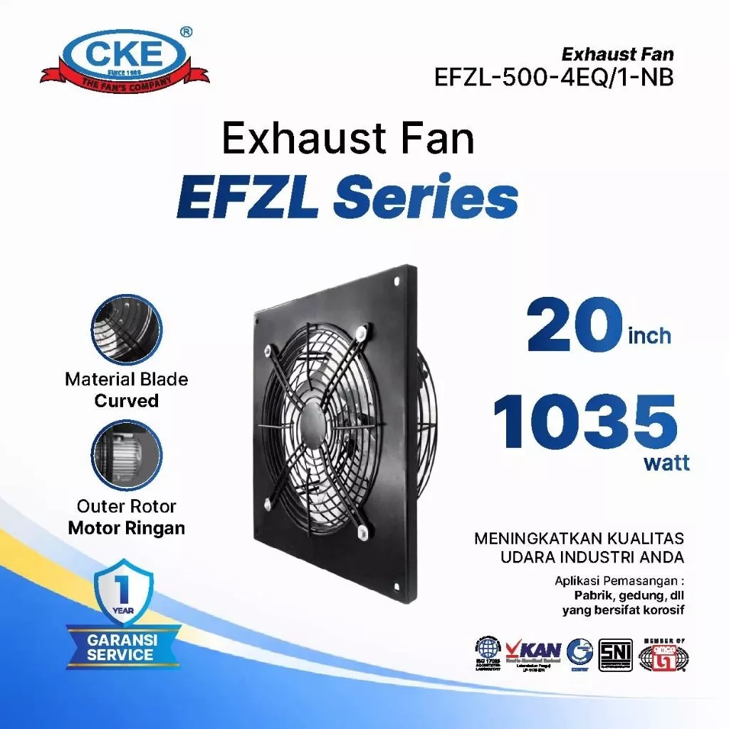CKE Exhaust Fan 20 Inch Exhaust Dinding Tembok Blower Industri