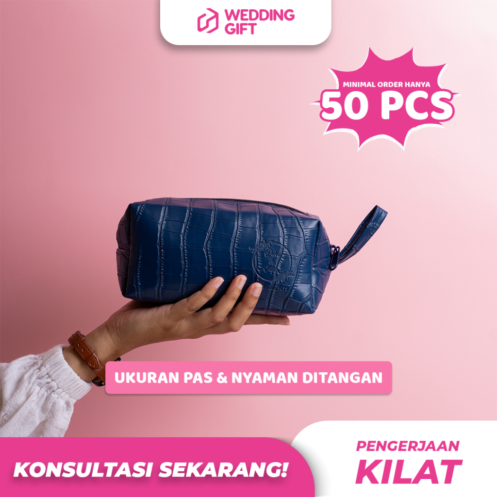 Wedding Gift Custom souvenir pernikahan pouch boxy kubus croco murah dompet kubus besar dan kecil