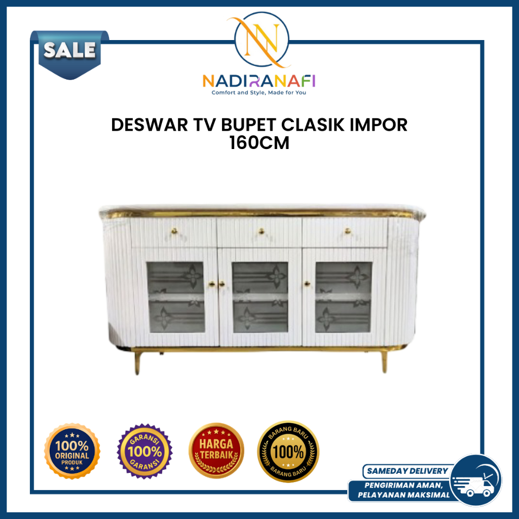 NADIRANAFI Bupet Tv Klasik Import 160Cm Meja Tv Deswar Mewah Ukiran Kualitas Import