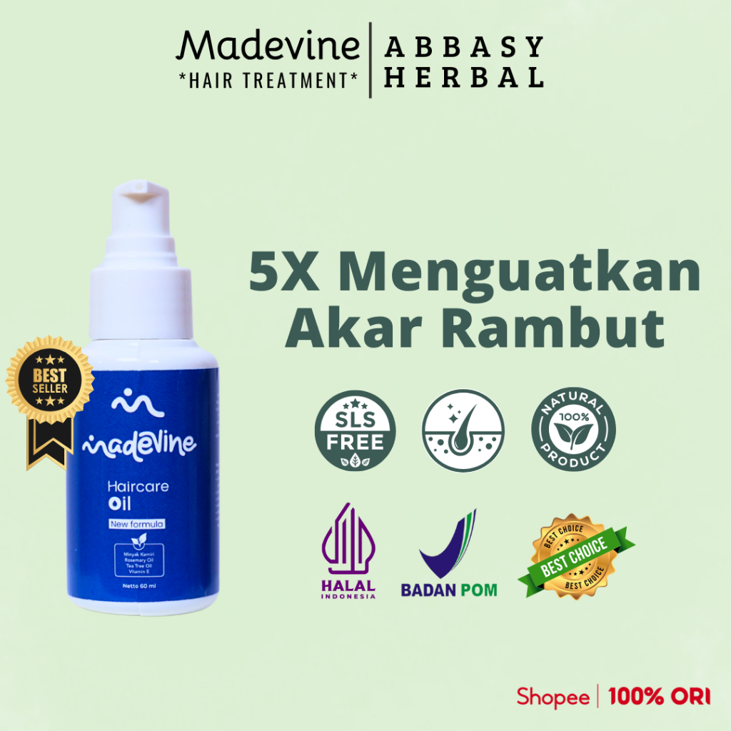 Madevine - Hair Oil Obat Rambut Rontok dan Penumbuh Rambut Pria/Wanita