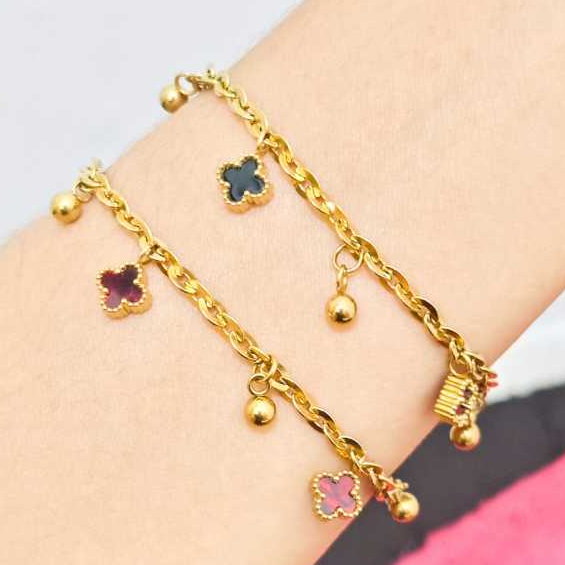 Gelang Juntai Kait Lobster Titanium Embos 750/ Gelang Titanium Kait Lobster/ Gelang Titanium Anti Ka