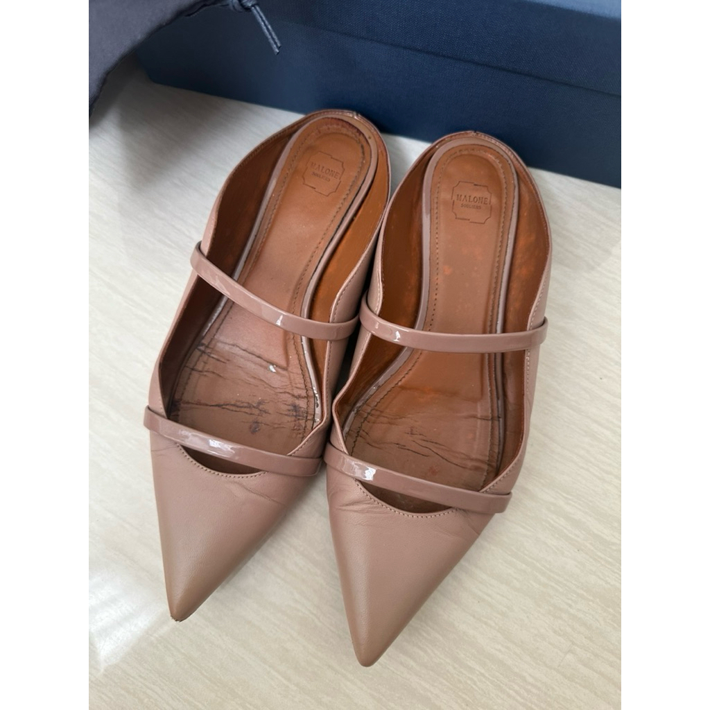 Preloved Malone Souliers Maureen Nappa Leather Mules Dove