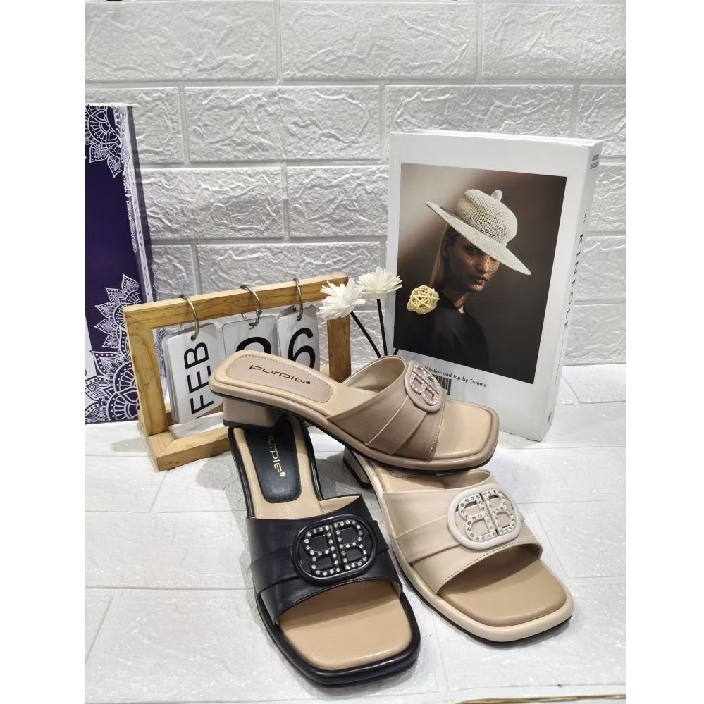 PURPLE Shoes - Sandal Pesta Wanita Heels Hak Tahu 4 cm