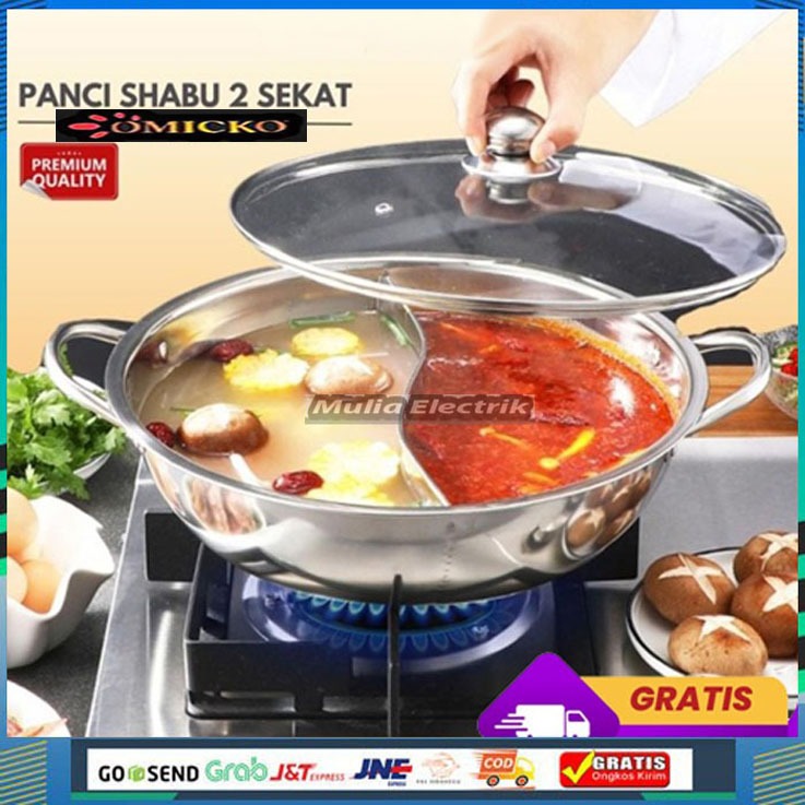 OMICKO PANCI SHABU 2 SEKAT - HOT POT  PANCI 2in1 stenlis promo