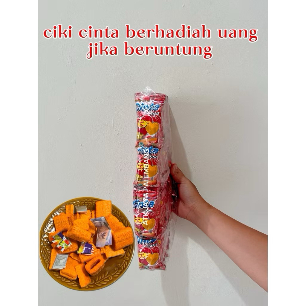 Snack ciki cinta jadul stick berhadiah uang jika beruntung isi 20 pcs