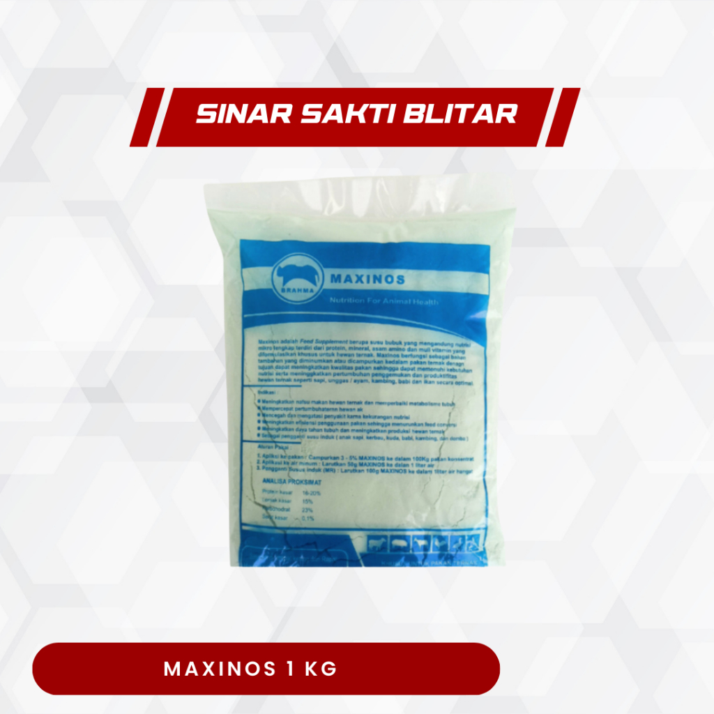 Maxinos 1kg Susu Ternak Kemasan untuk Pengganti Susu Indukan