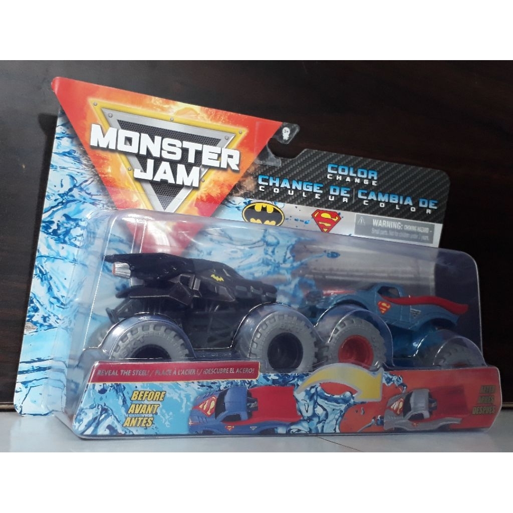 monster jam spin master batman VS superman color change