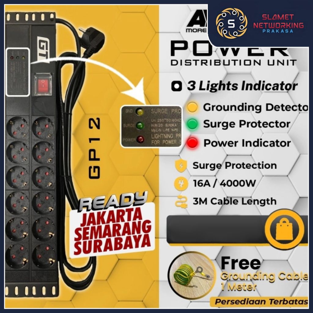 AYORACK - STOP KONTAK 12 LUBANG | PWU GP12 4000watt