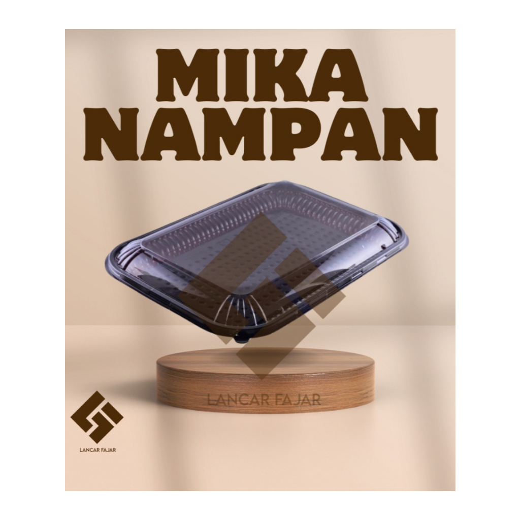 [10 biji] nampan mika kotak | nampan bento coklat | nampan mika kue kecil tanggung besar (isi 10bj)
