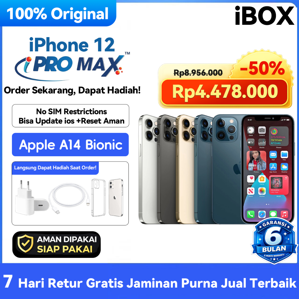 iPhone 12 Pro & 12 Pro Max iBox Original 128GB 256GB Second Fullset Mulus Garansi