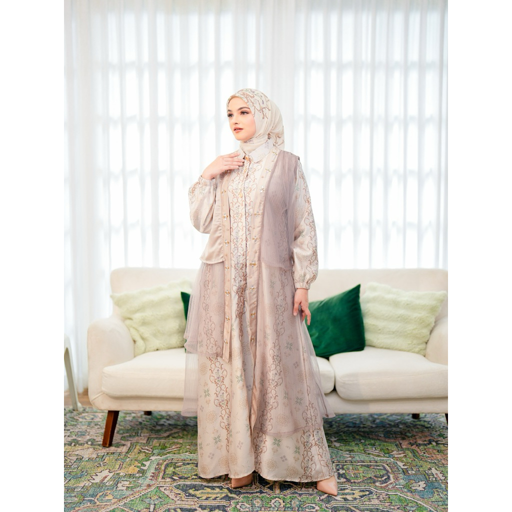 Arinna Rozela Series  by Arinna hijab | Gamis Wanita | Gamis terbaru  | Maxmara Premium max Tile Pli