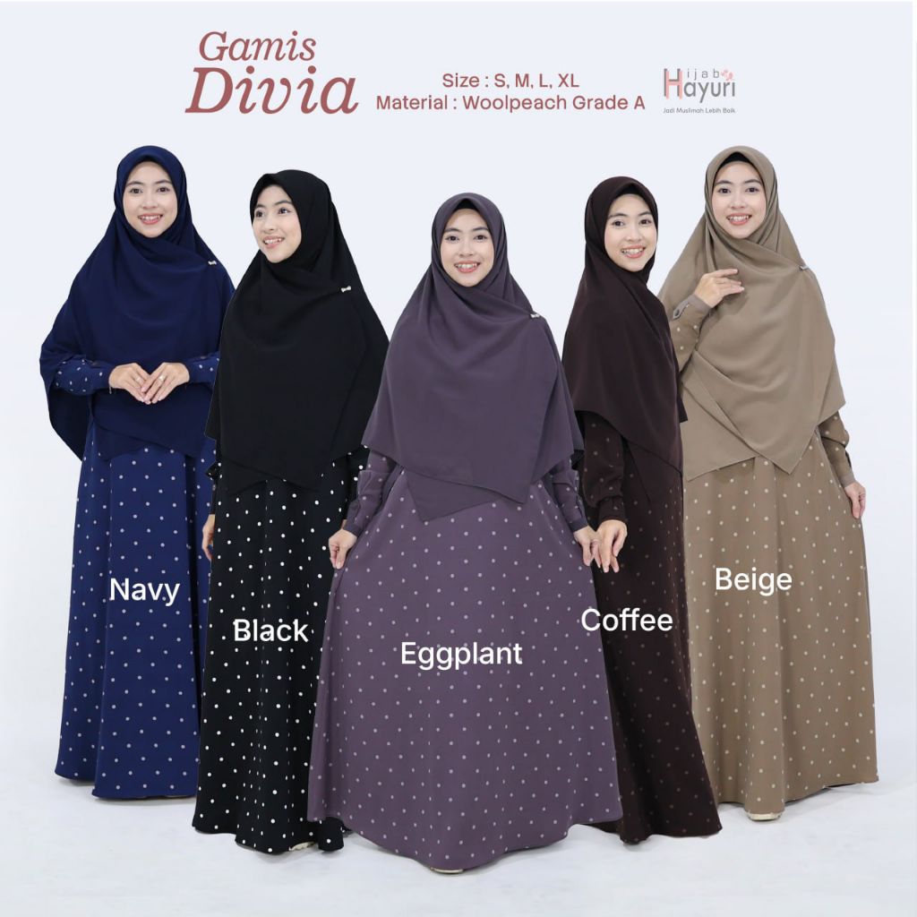 Hijab Hayuri Gamis Divia Gamis Wanita Syari  Dress Wanita