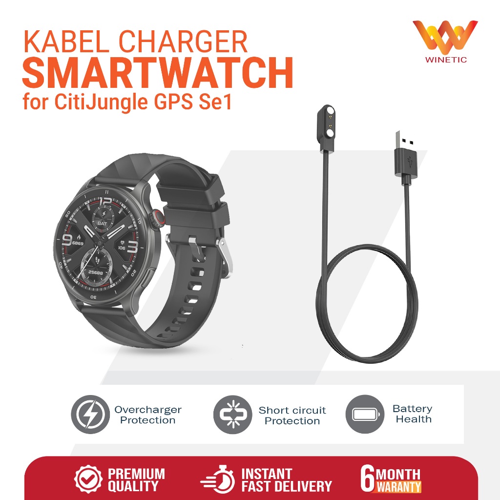 Kabel USB Charger Casan Smartwatch Jam Tangan CitiJungle GPS Se1 Magnetic Smart watch Type A Chargin