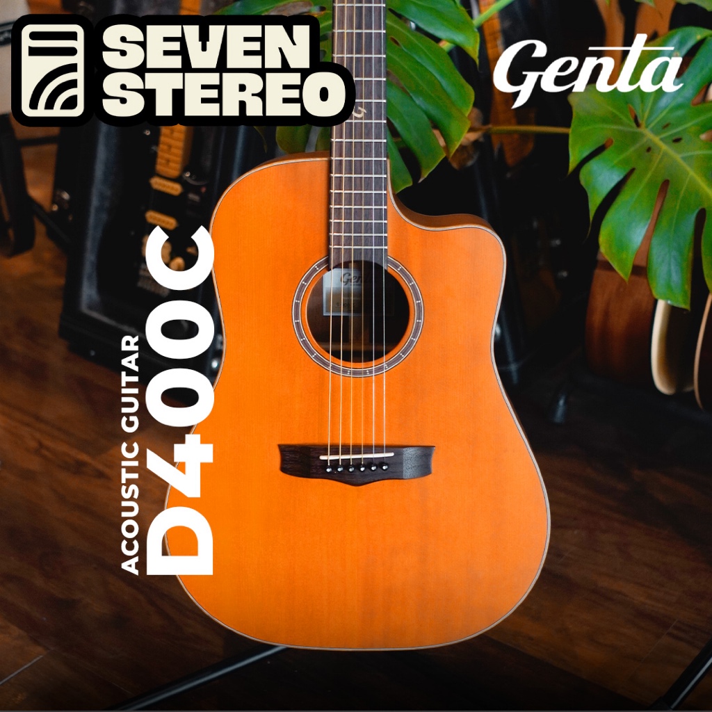 Genta D400C All Solid Dreadnought Acoustic Guitar