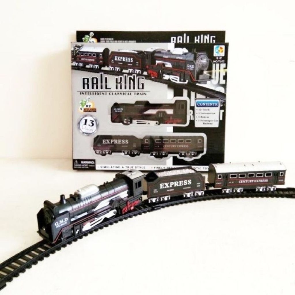 mainan Rail King Intelligent Classical Train Set.