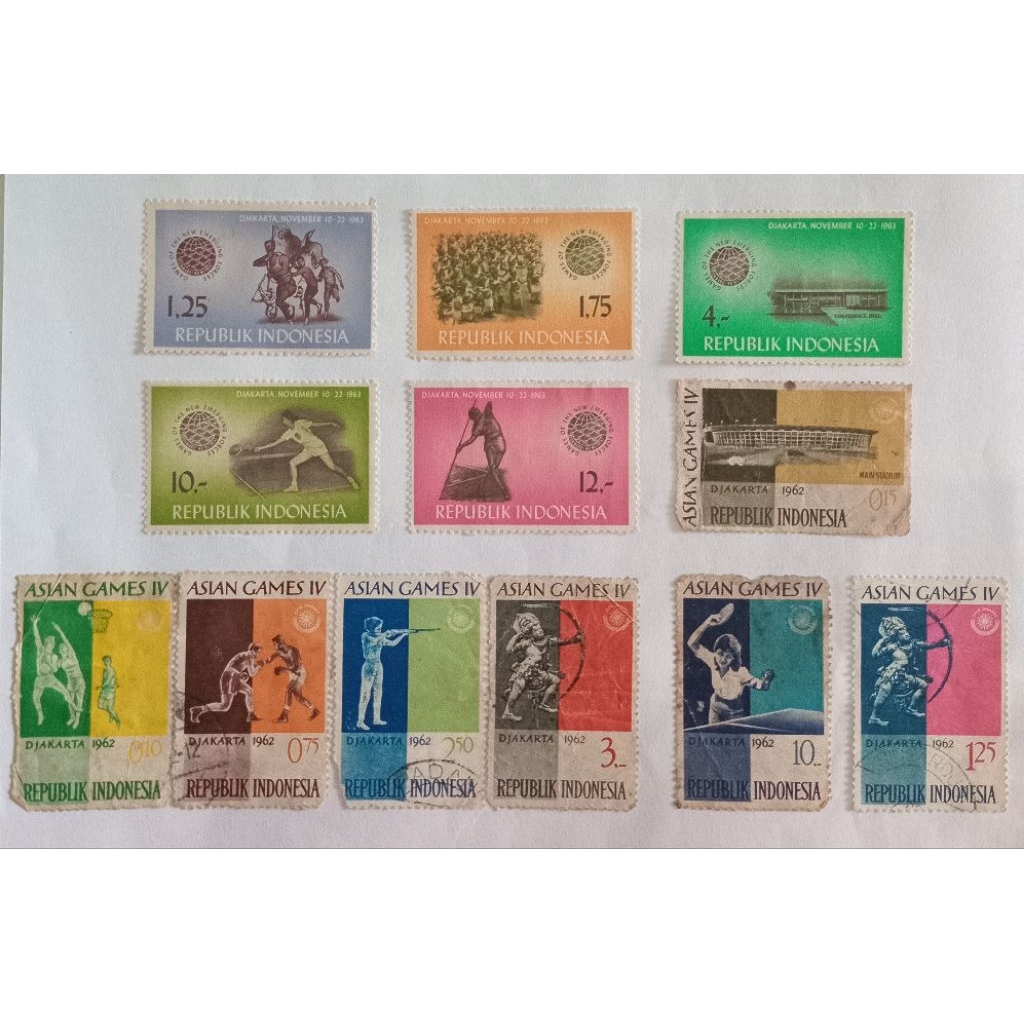 Perangko seri Asian Games 1962+
