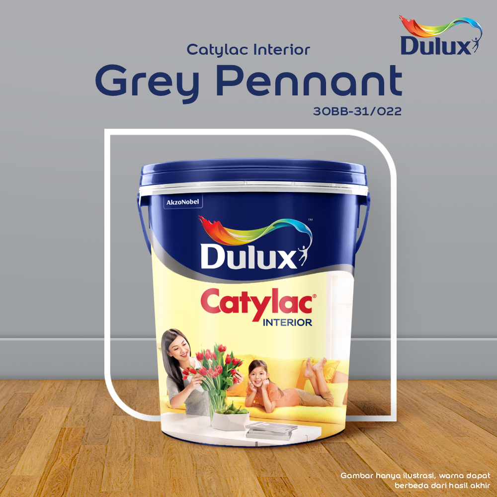 CAT TEMBOK GREY PENNANT DULUX CATYLAC INTERIOR - 5 KG CAT GREY PENNANT 30BB 31/022 CAT TEMBOK DULUX 