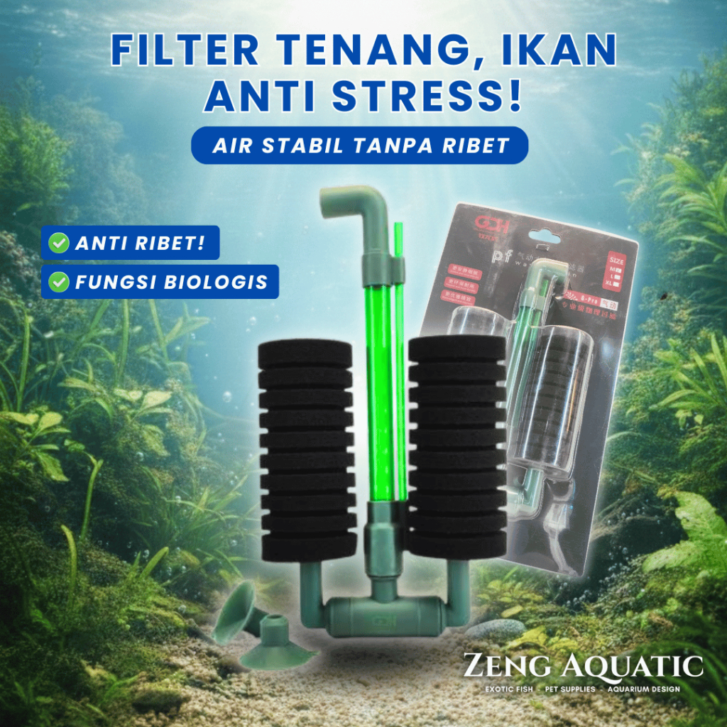 Aquator Biofoam Sponge Filter Gantung Aquarium Medium Goblinm by Zeng Aquatic