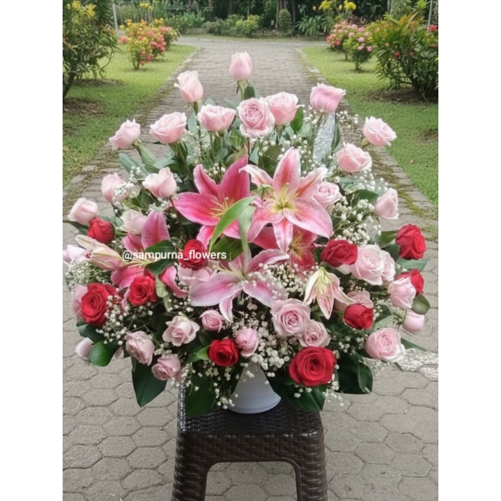 Bunga Meja Casablanca || Free Kartu Ucapan || Karangan Bunga Bandung