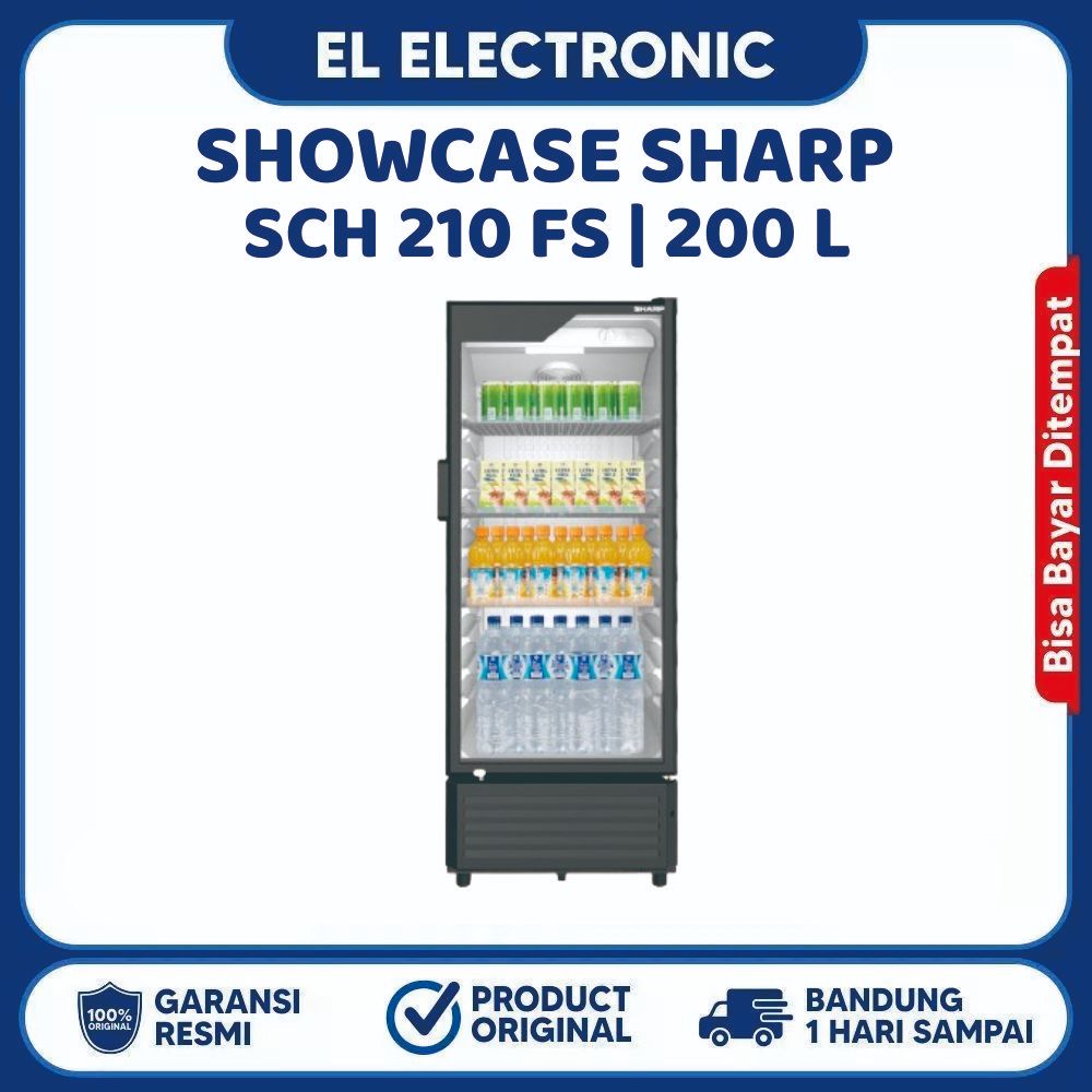 Sharp Showcase 200 Liter 3 Rak - SCH-210FS / SCH 210 FS / SCH210FS