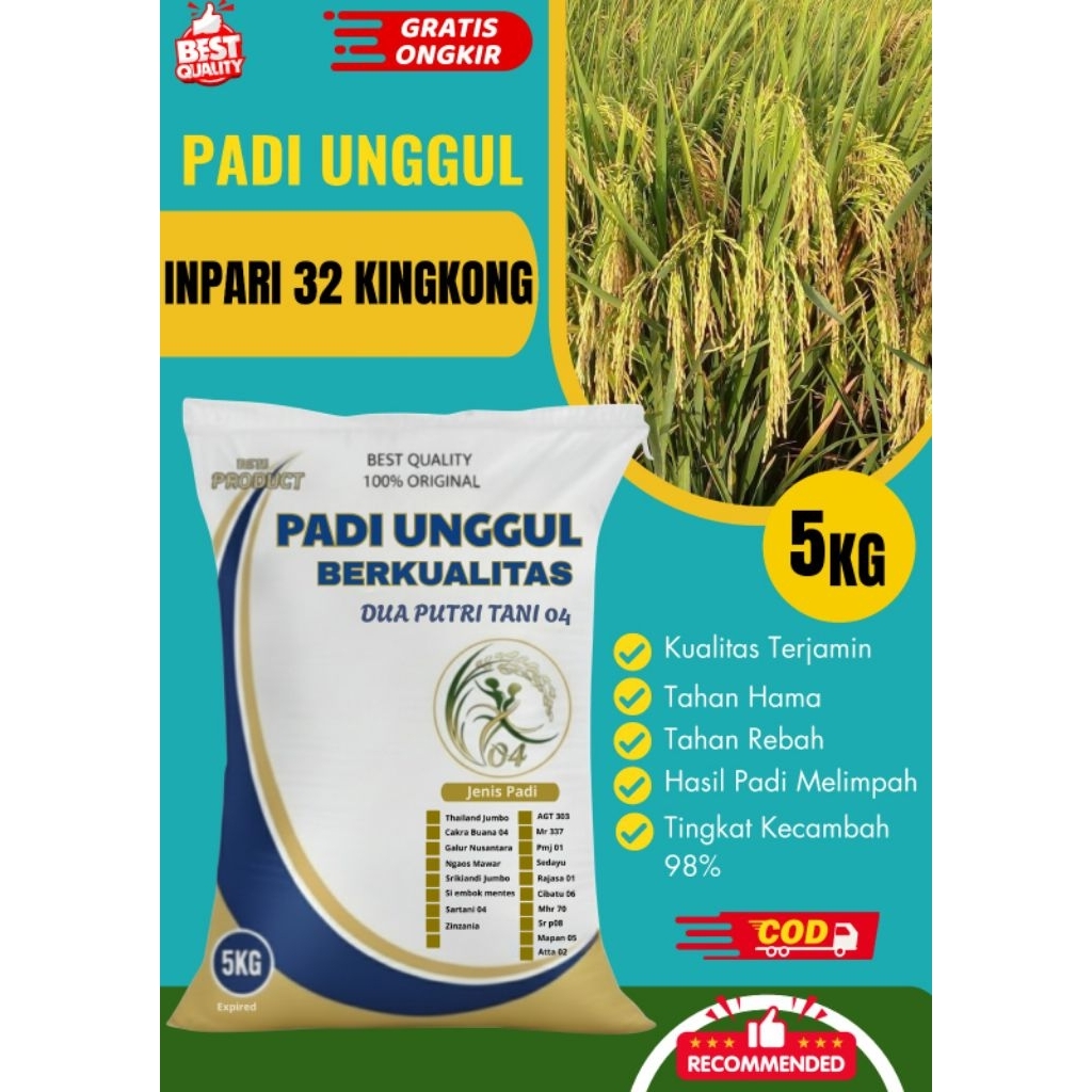 Benih padi unggul INPARI 32 KINGKONG kemasan 5Kg