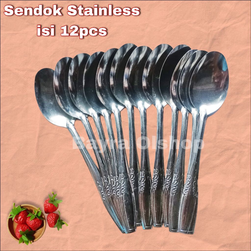 SENDOK MAKAN STAINLESS isi 12 pcs / Sendok Makan isi selusin / Garpu