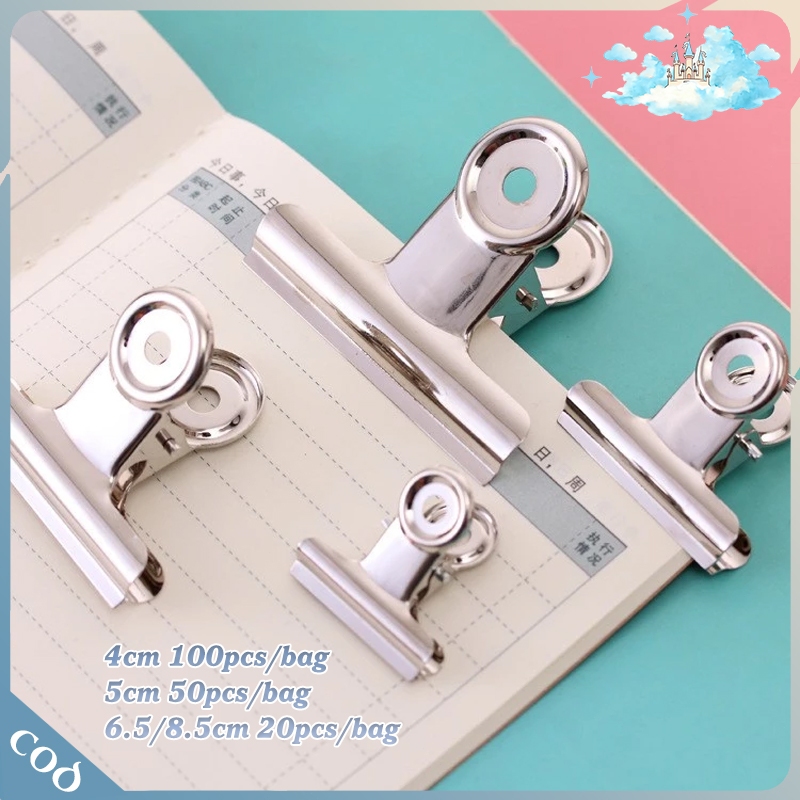 Klip Bulldog Kepala Bulat Stainless Steel Klip Tiket Klip Map Klip Bulldog Spring Klip