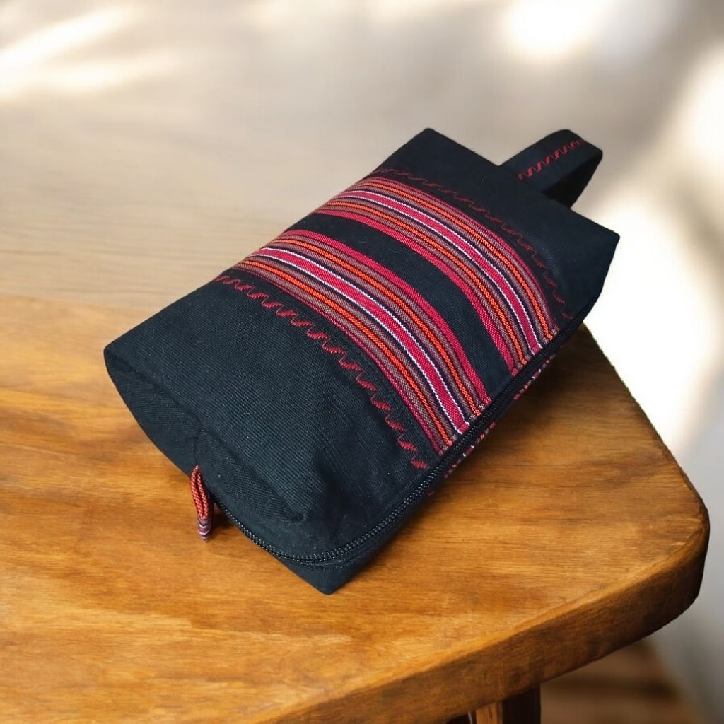 Handbag tenun toraja , tas tangan handmade berbahan kain goni dan tenun toraja