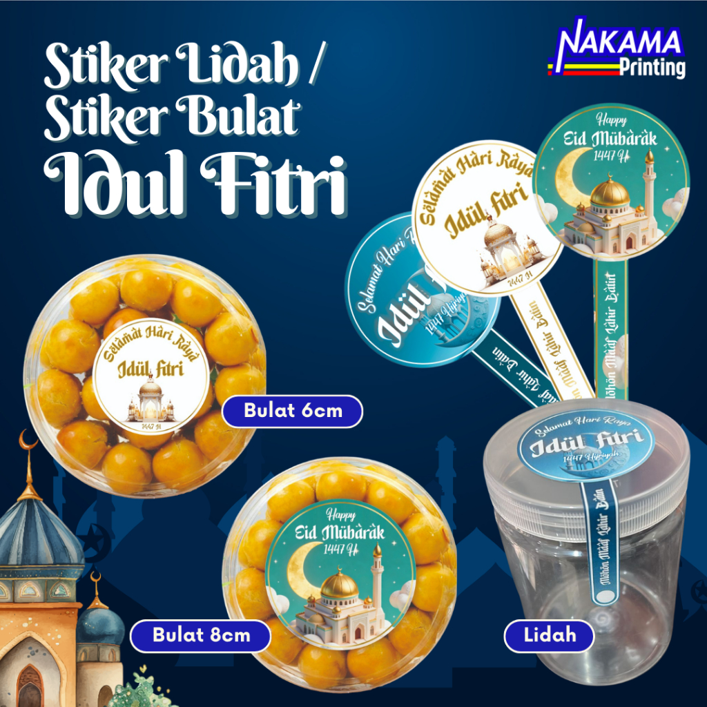 Stiker Sticker Toples Lidah Bulat Lebaran Idul Fitri Eid