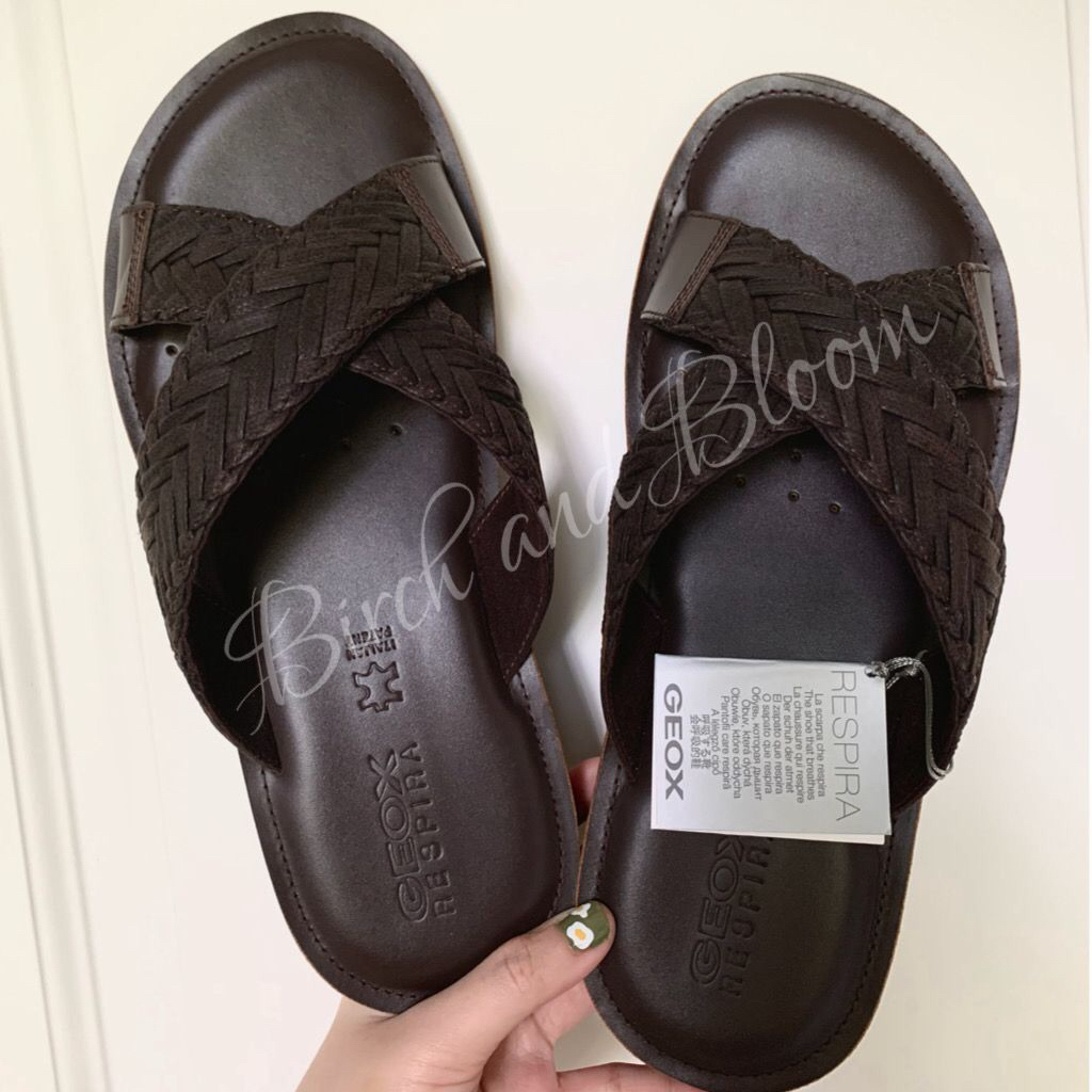 Geox Respira Men Sandals Italian Patent Sandal Slip On Pria Sendal Italy Lebaran Eid Mubarak