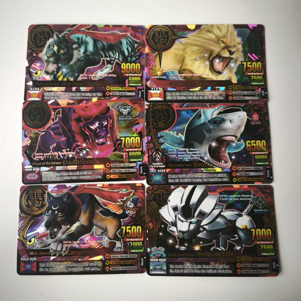 Set Animal Kaiser ULTRA RARE Super Rare Version Death Scorch, Galleon, Ninja Trained Siegfried, Zang