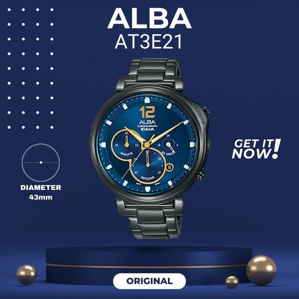 ALBA AT3E21 PRIA ORIGINAL JAM TANGAN COWOK ARLOJI COWOK FASHION
