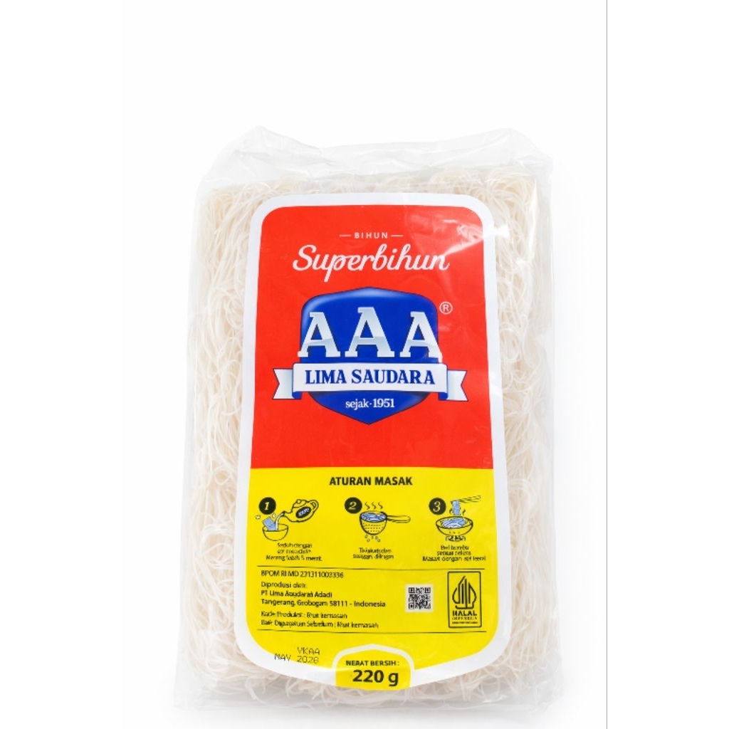 Super Bihun AAA Lima Saudara (Bihun Beras) 220 gr