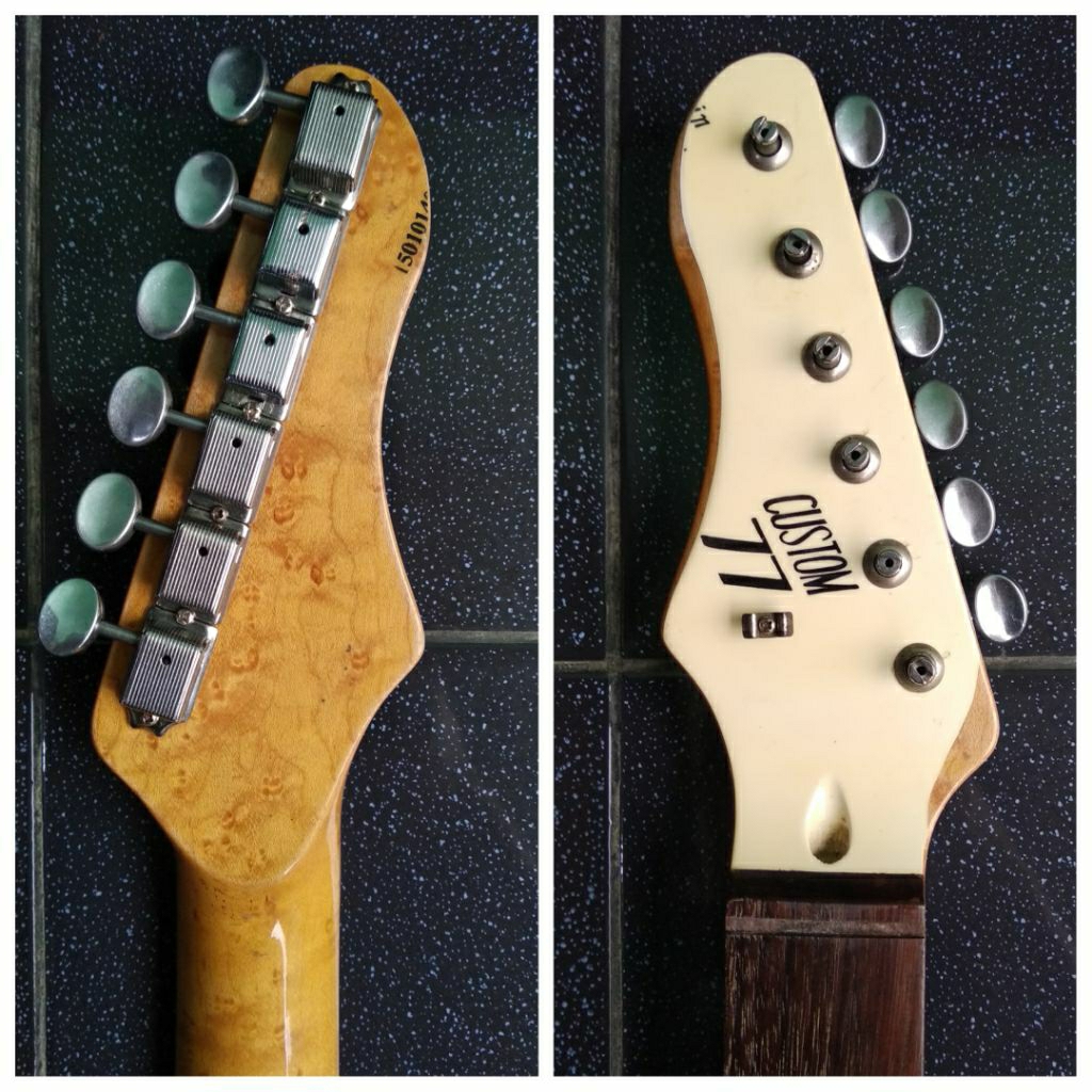 neck gitar kidal reverse headstock bird's eye maple, CUSTOM77