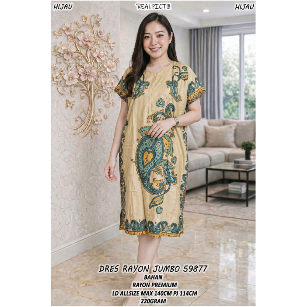 59877 DRES RAYON JUMBO LD MAX 140 / DASTER JUMBO WANITA