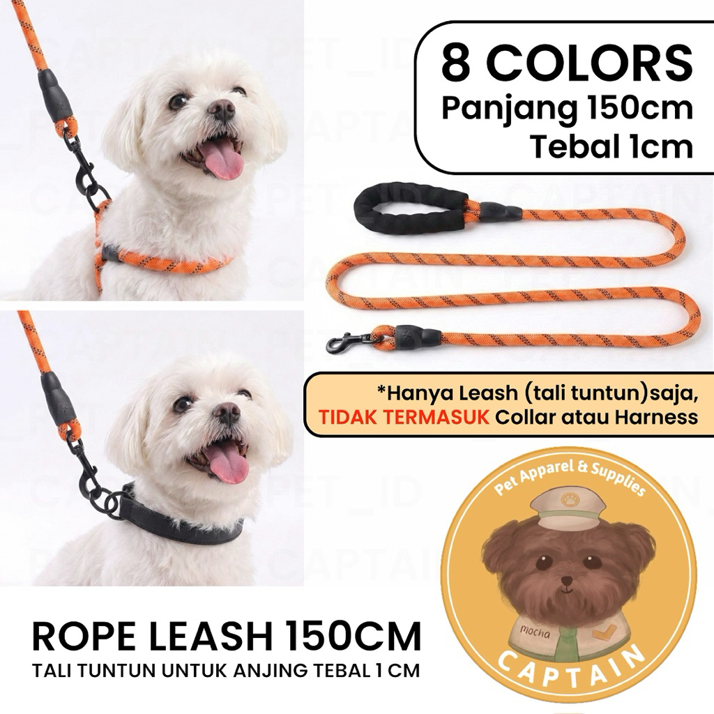 TALI TUNTUN ANJING DOG LEASH HEWAN PELIHARAAN SAMOYED HUSKY POODLE BICHON CORGI POMERANIAN PET COLLA