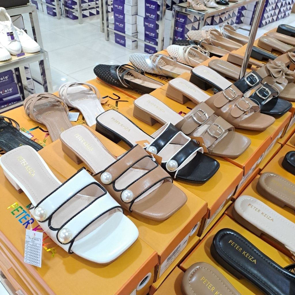 sandal wanita peter keiza hak 3 cm sol empuk