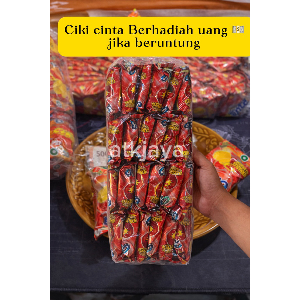 [Free Packing Kardus] Jajanan anak snack ciki cinta berhadiah uang jika beruntung isi 10 bungkus