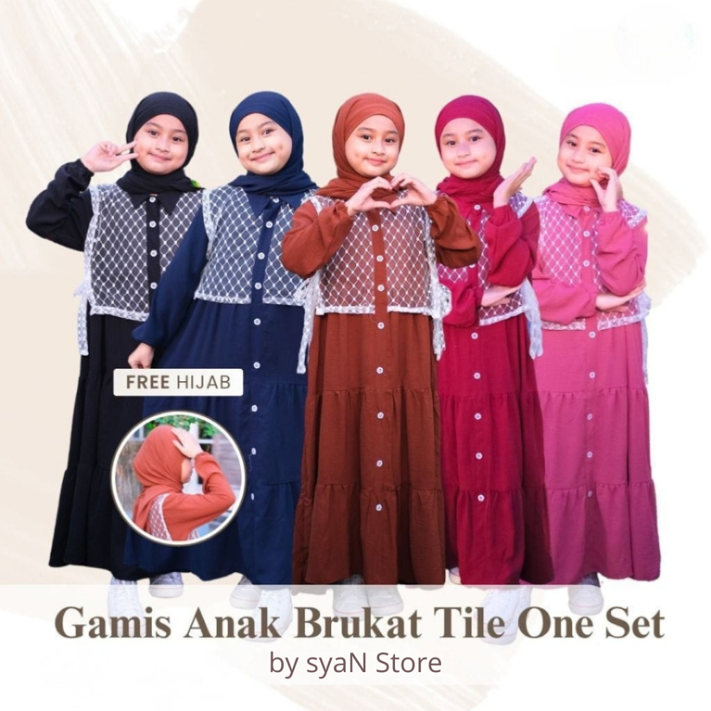 Vizar Kids -- Gamis Anak Perempuan Gamis Cringkel Usia 5-13 Tahun