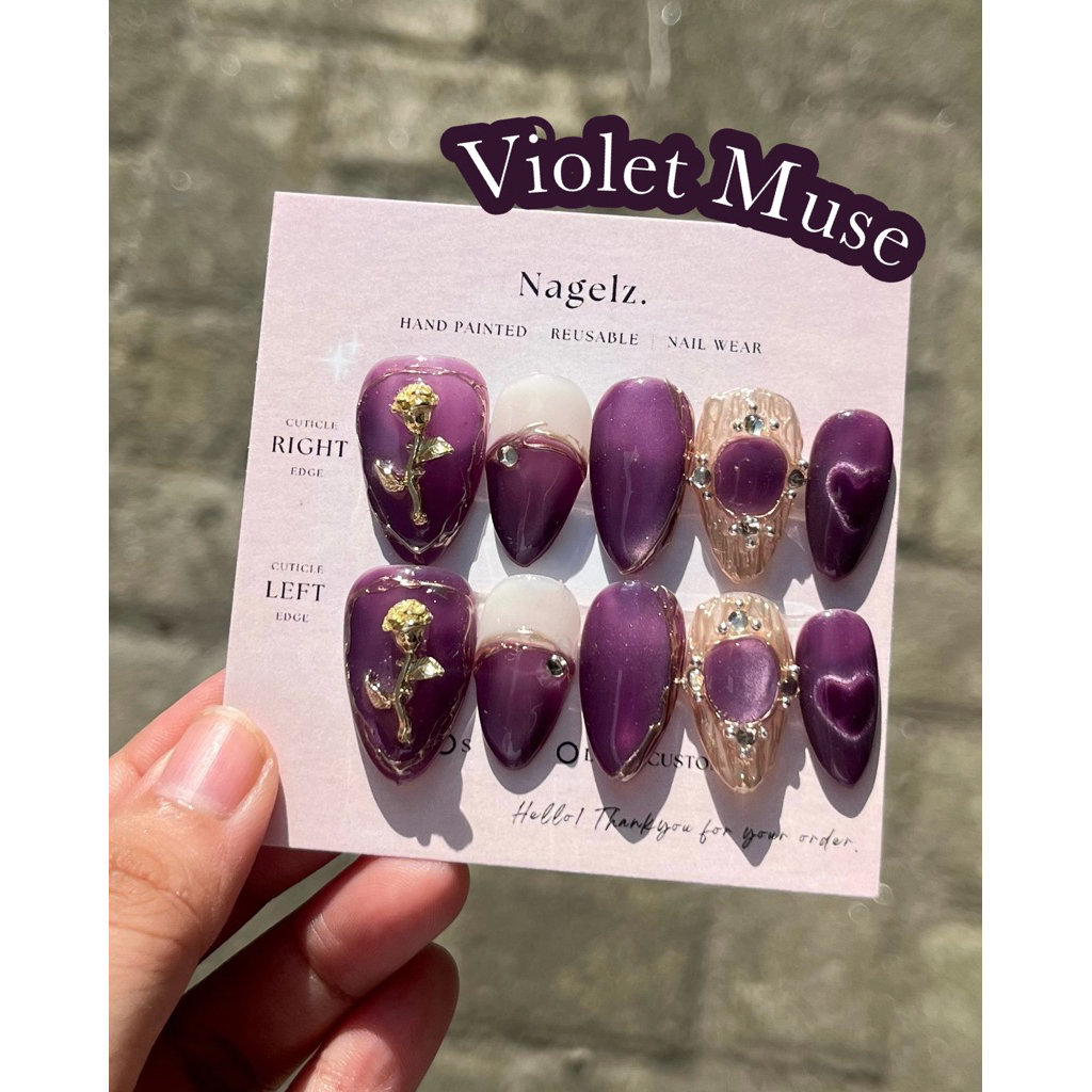 Violet Majesty - PRESS ON NAIL / KUKU PALSU / NAIL ART / KUKU PALSU MURAH / KUKU PALSU MEDAN / PRESS