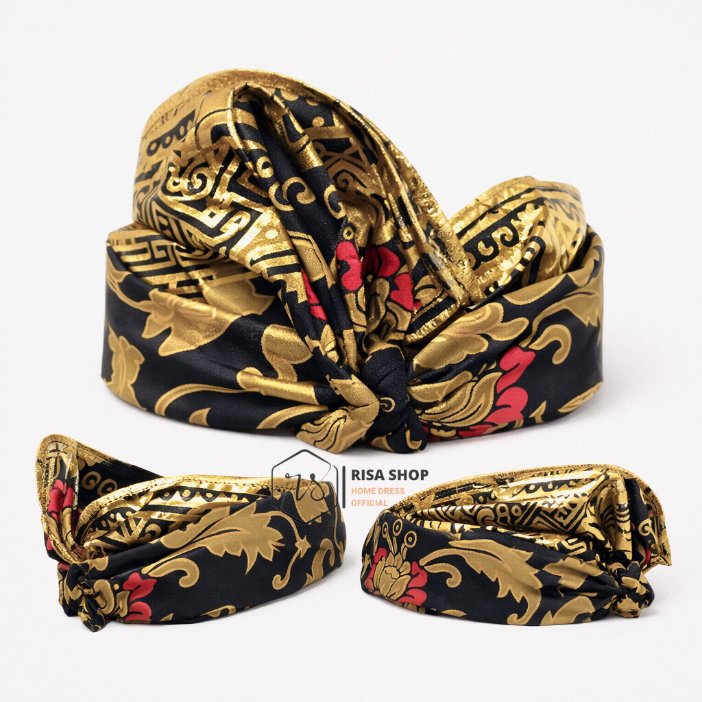 Udeng Bali Jadi Batik Patra - Hitam Gold Seris .rs