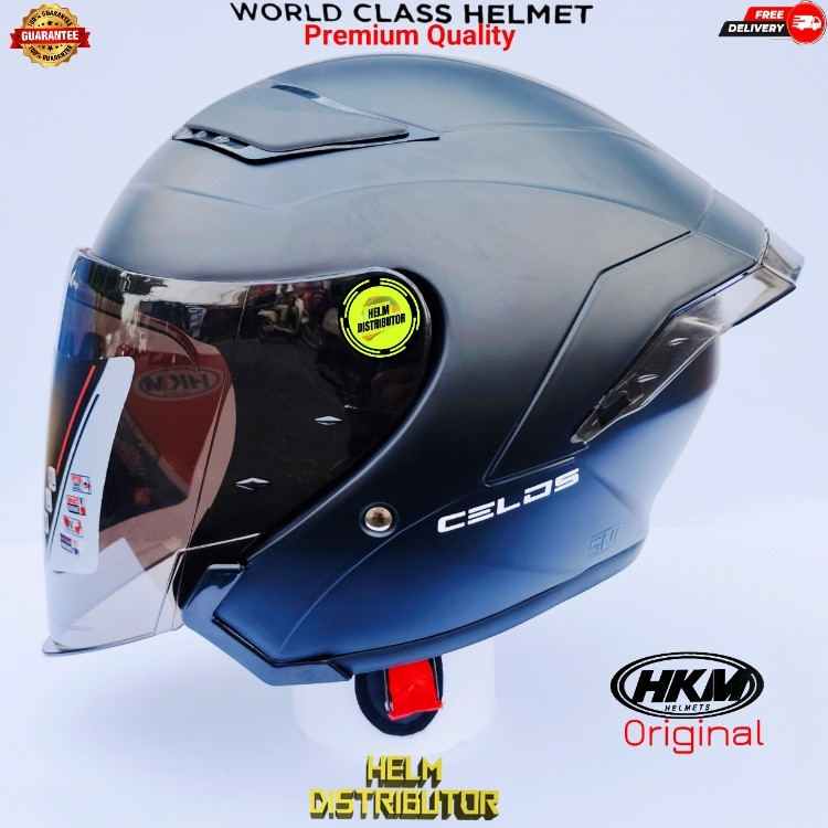 Helm Half HKM Cosmo Celos Paket Ganteng Original SNI Free Spoiler