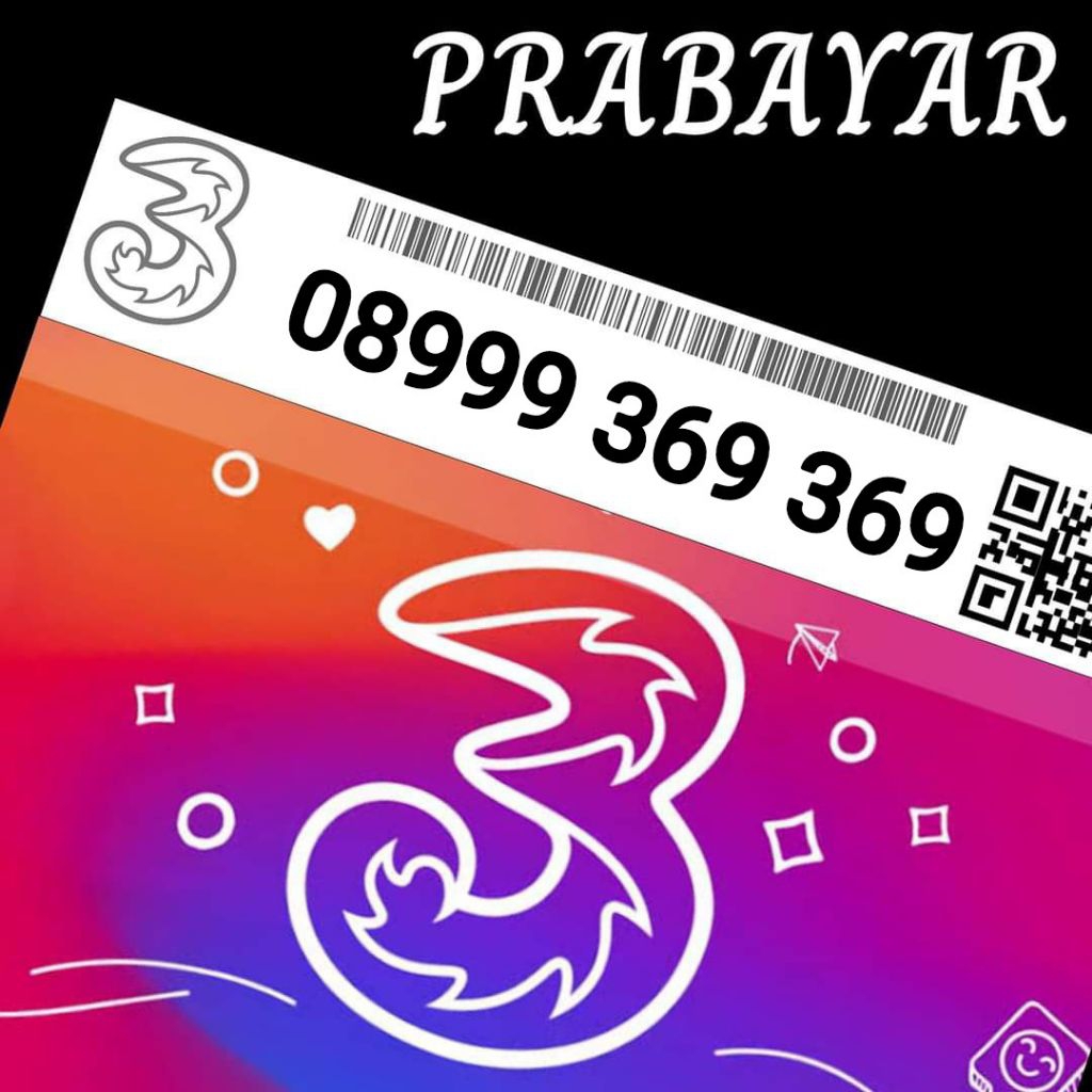 nomor cantik kartu perdana tri three prabayar seri 369369