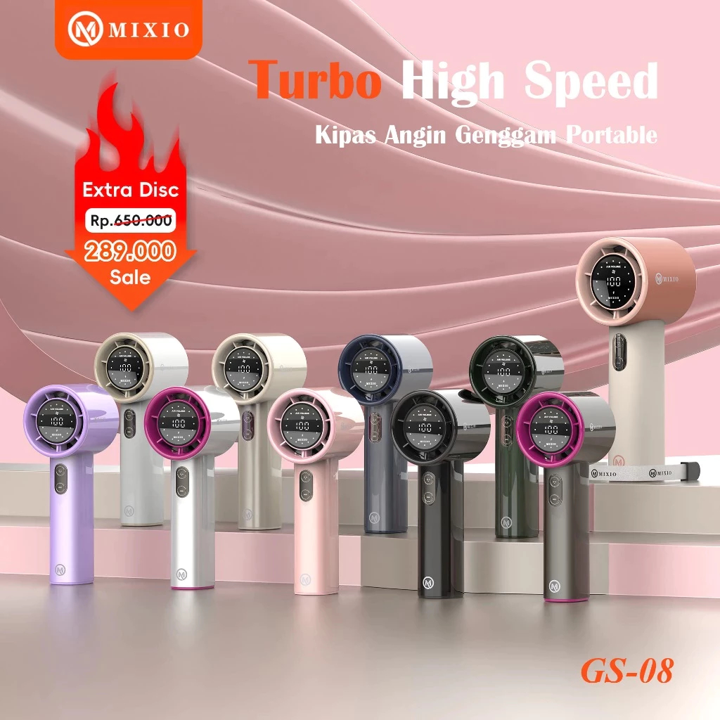 Kipas angin portabel 4000mAh Baterai kapasitas besar 100 tingkat kecepatan tanpa bertahap Layar LED 