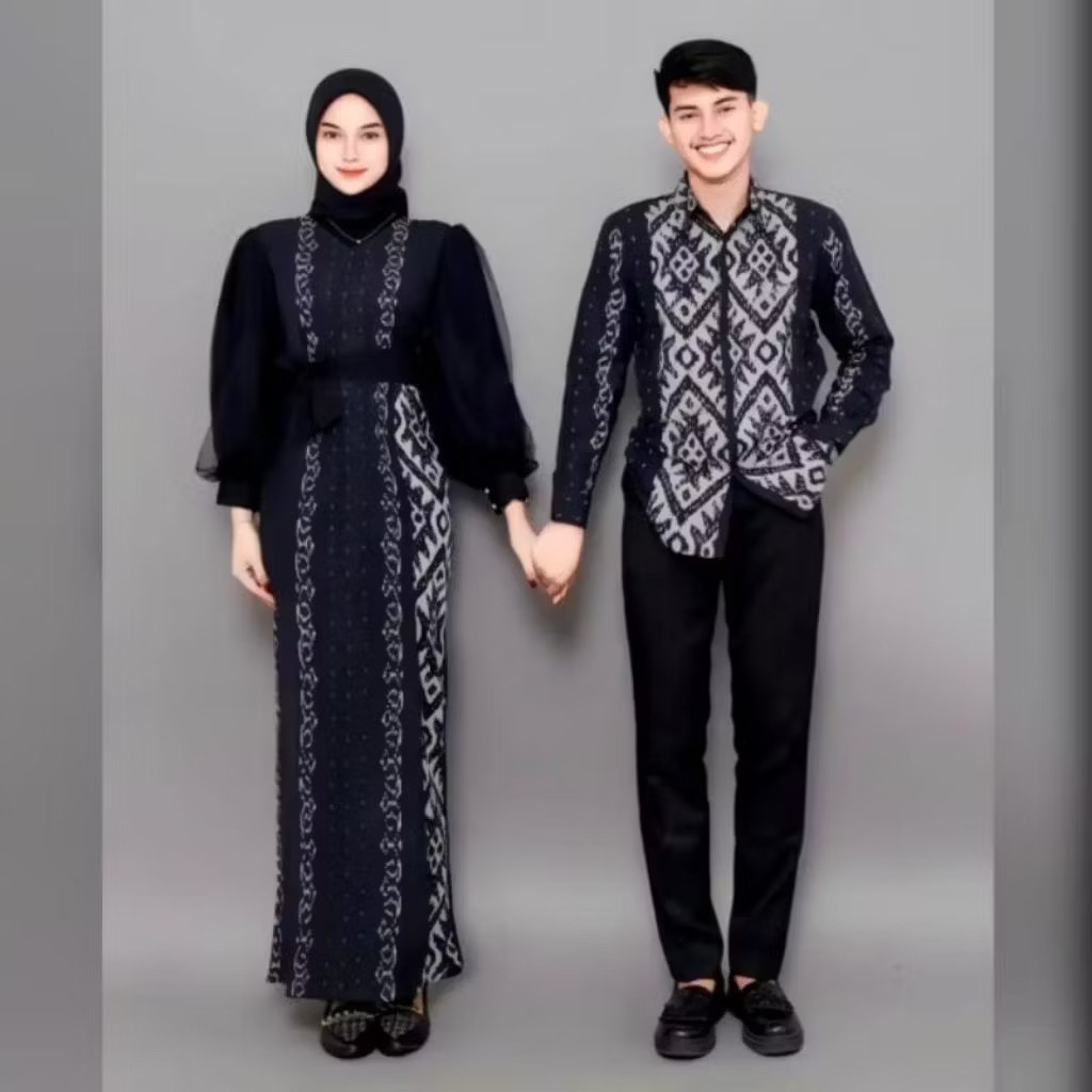 SET COUPLE TENUN PATMA BAJU TENUN KEMEJA PRIA DEWASA DRESS TENUN PADMA