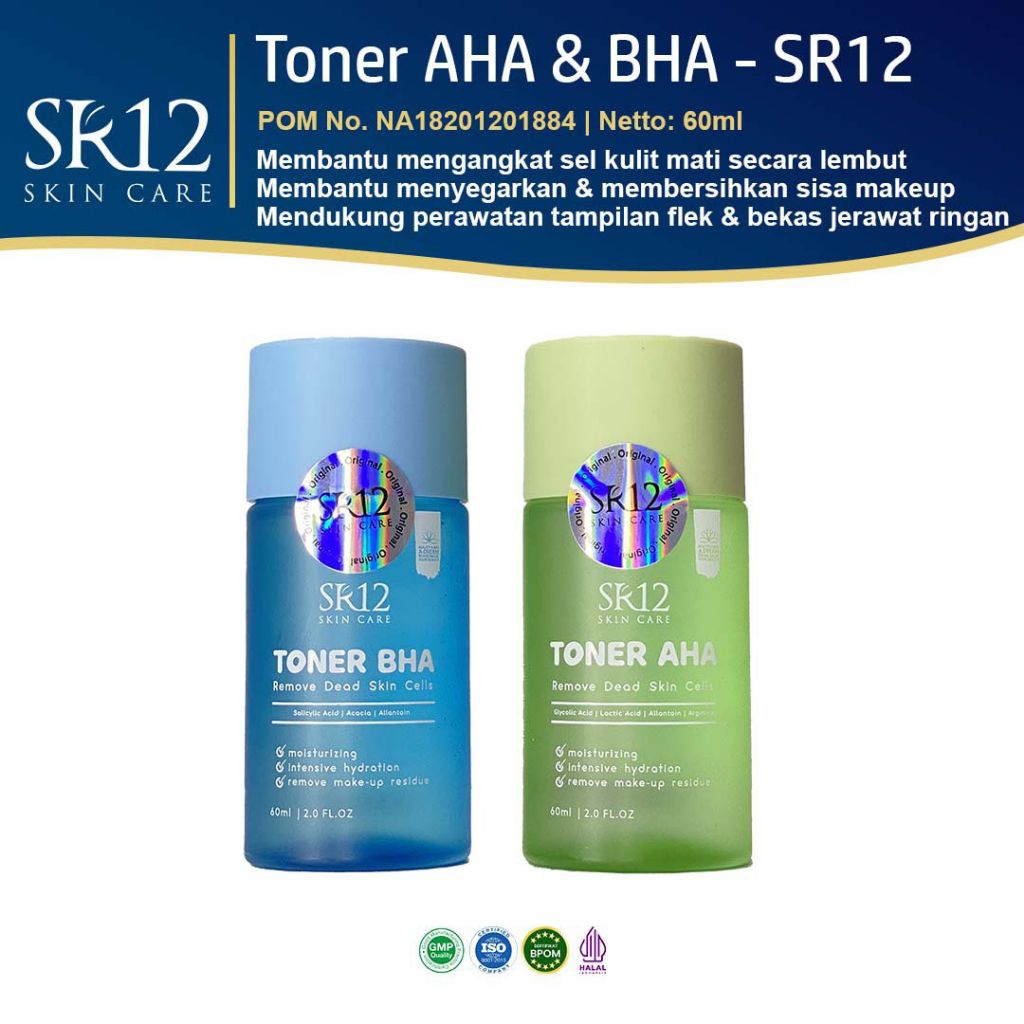 Toner SR12|Toner AHA|Toner BHA|Toner Chamomille|AHA|BHA|SR12