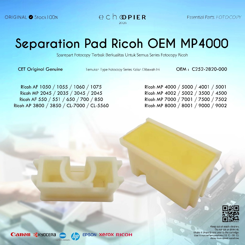 [C252-2820] Separation Pad Busa Waste Box Ricoh MP 4000 5000 4001 5001 2045 2035 Japan Original