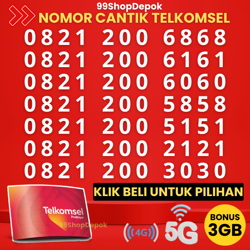 Kartu Perdana Nomor Cantik Telkomsel Simpati 11 Digit - Nomer Cantik Telkomsel 11 Digit - No Cantik 