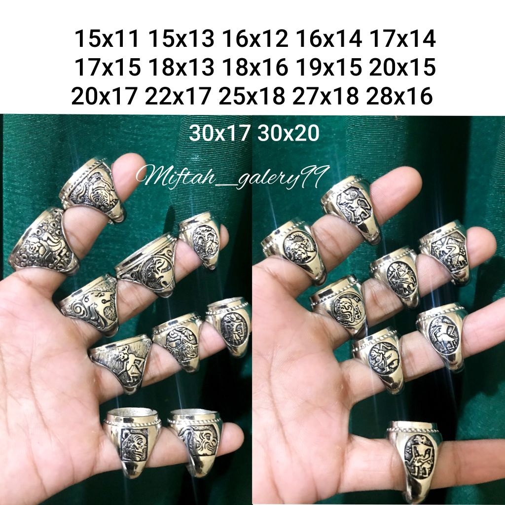 Emban ring cincin alpaka motif wayang
